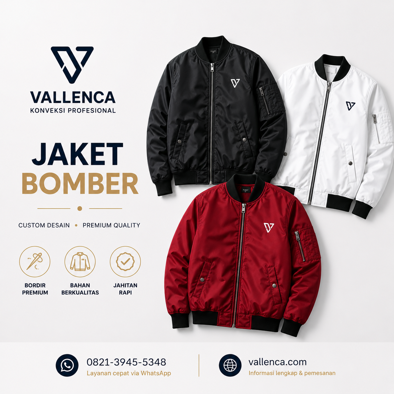 Jasa Konveksi Jaket Bomber Custom Berkualitas