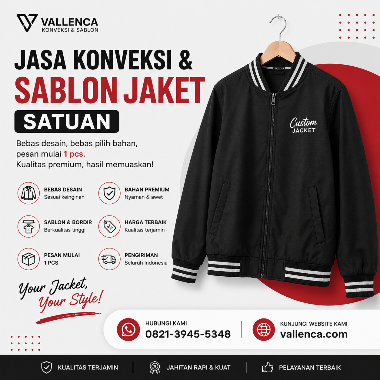 Jasa Konveksi & Sablon Jaket Satuan Berkualitas
