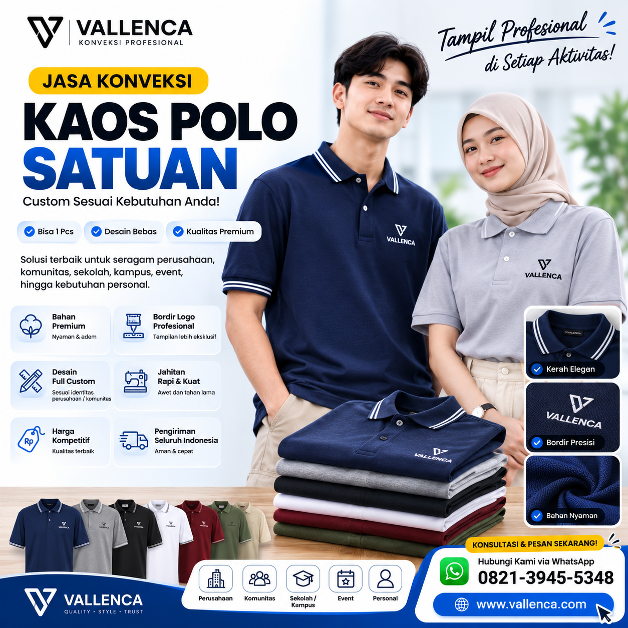 Jasa Konveksi Kaos Polo Satuan Berkualitas