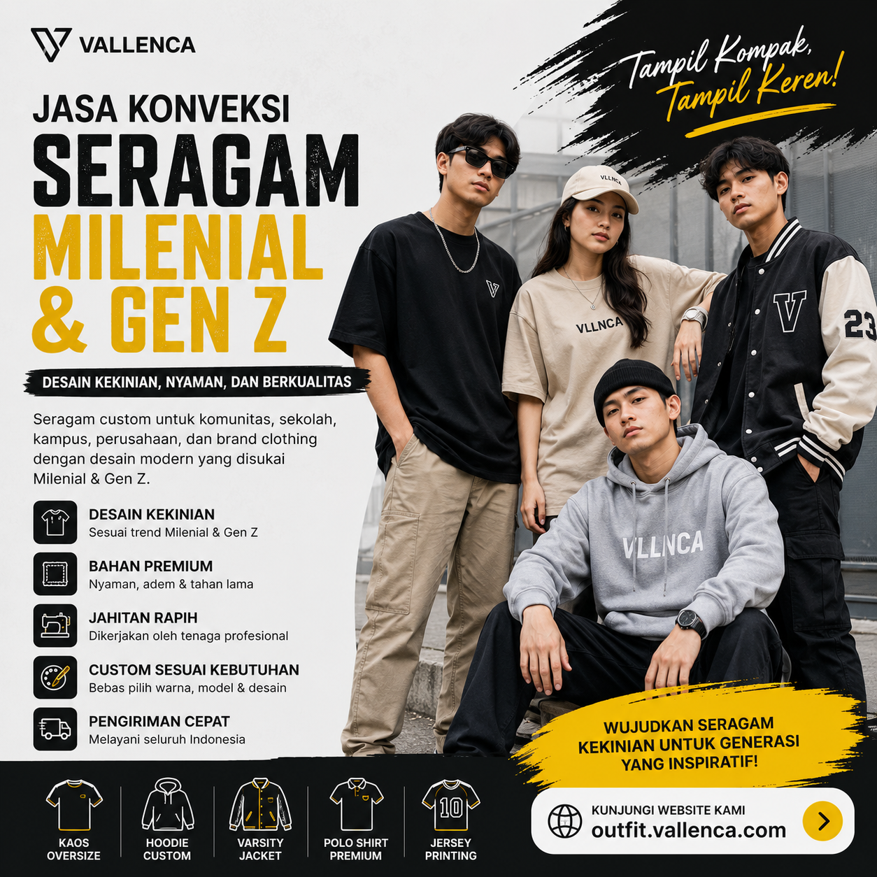Jasa Konveksi Seragam Anak Milenial & Gen Z