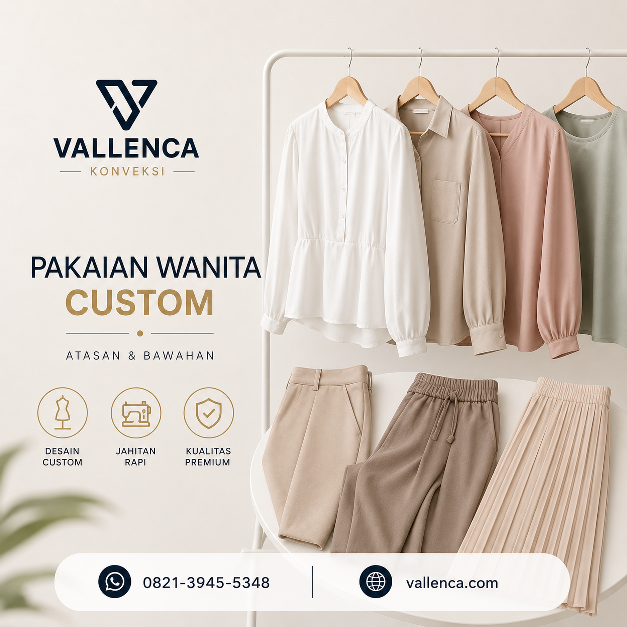 Jasa Konveksi Pakaian Wanita Custom untuk Atasan & Bawahan Berkualitas