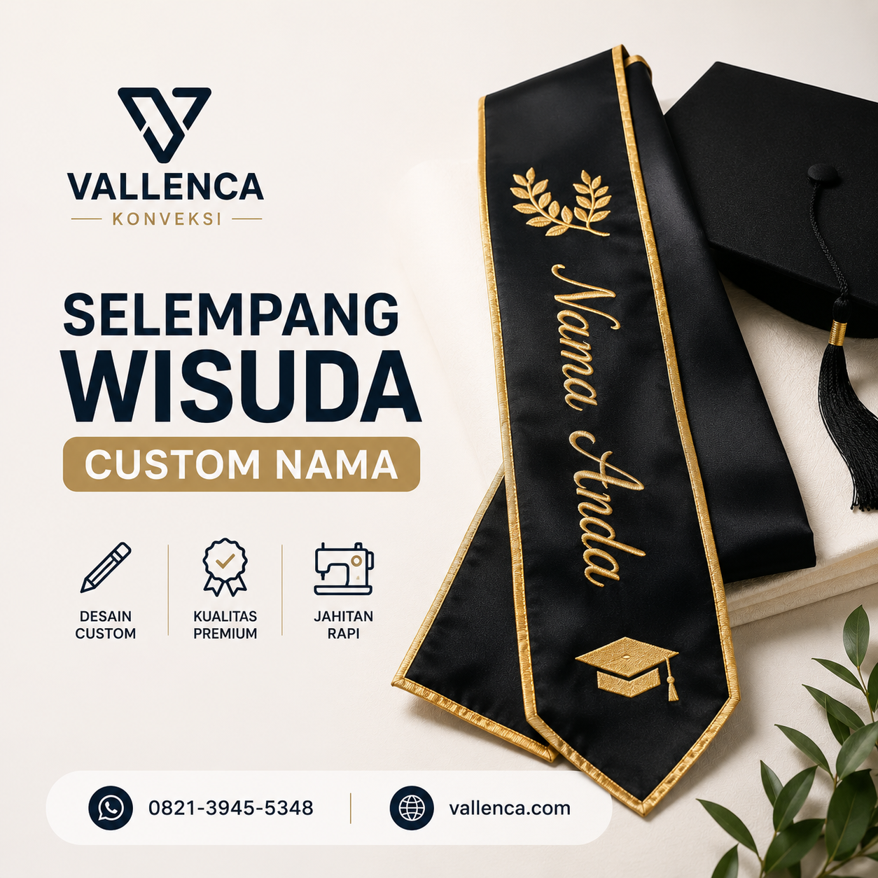 Jasa Buat Selempang Wisuda Custom Nama Berkualitas dan Elegan